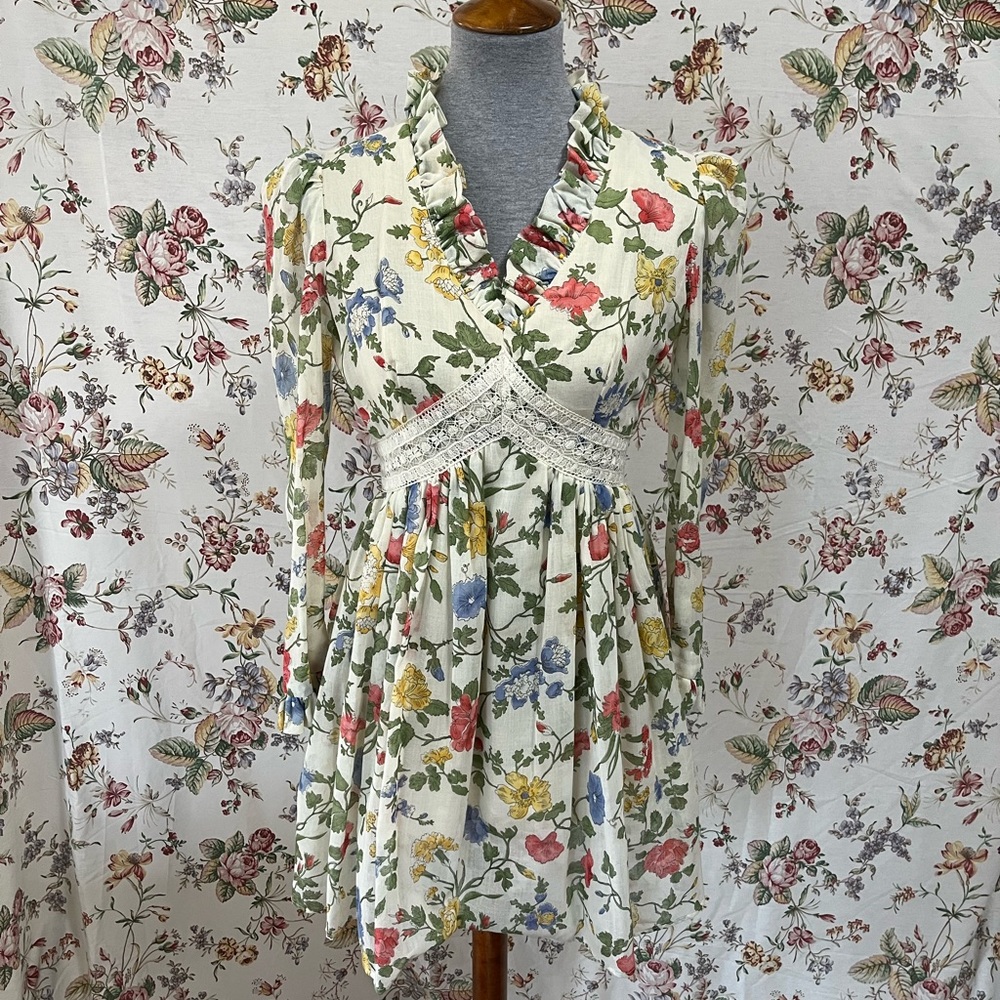 True vintage empire waist mini dress 1970s